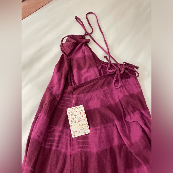 Free People We The Free Tie Dye Wine Colored Sun Dress - Picture 5 of 14